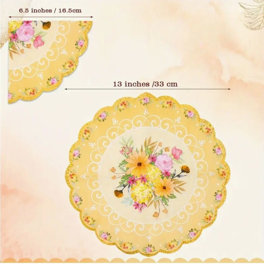 Floral Scalloped Edge 3-ply Paper Doily Napkins - 20 ct (4 designs)
